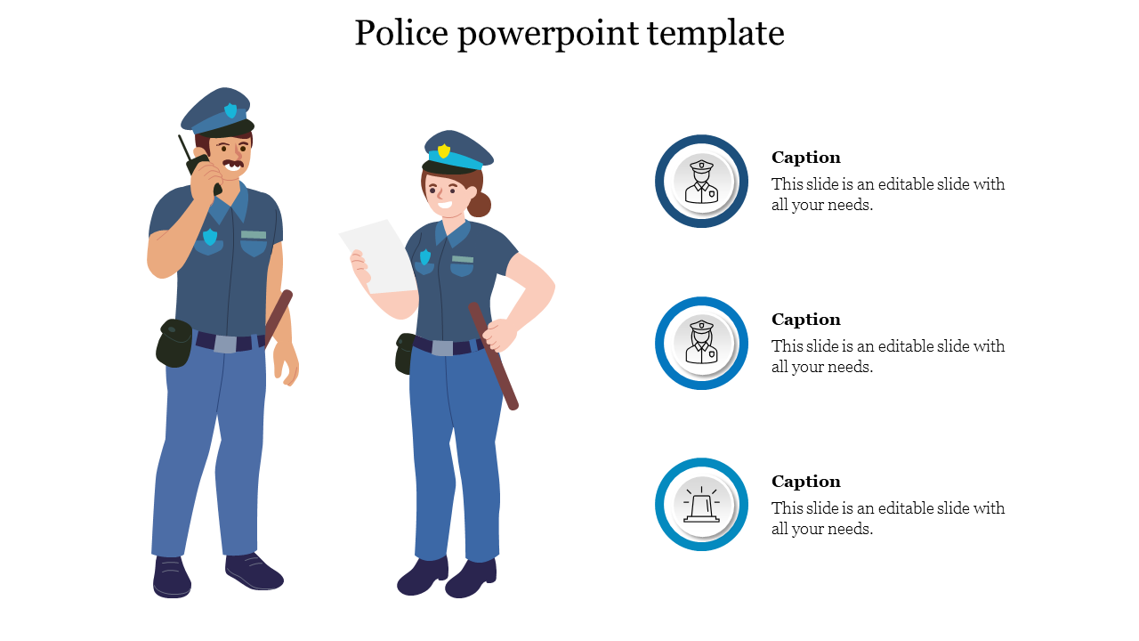 Editable Police PowerPoint Template Presentation Design